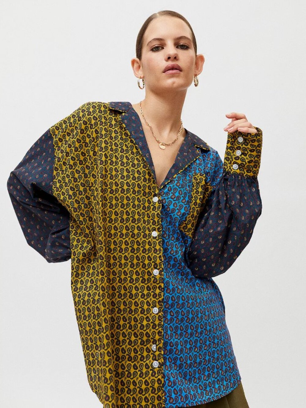 UO Penny PJ Mix Print Shirt - Size M